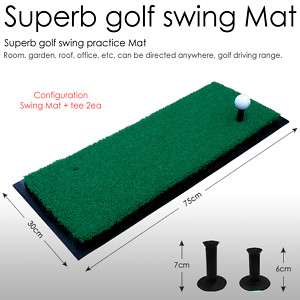 New Golf Superb Artificial Turf Rubber Swing Mat + Tee  