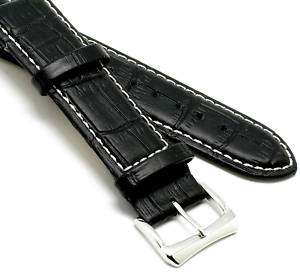 20mm Genuine Leather Watch Strap Black for SWISS ARMY  