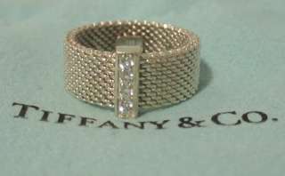 Tiffany & Co Somerset Mesh Diamond Ring 925  