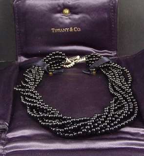 Sexy Estate Tiffany & Co Sterling 8 Strand Onyx Torsade Necklace W 