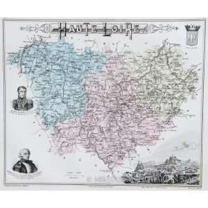  Vuillemin Map of Haute Loire (1886)