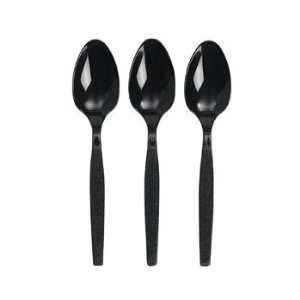 50 Plastic Black Spoons   Tableware & Cutlery & Utensils  