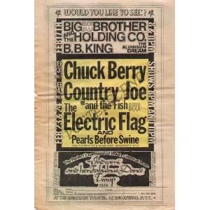   Janis Joplin Chuck Berry BB King NYC Concert Ad Poster