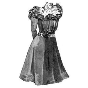  1897 Frock with Large Collar for Girl 11 12 Years Pattern 