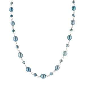  Blue Freshwater Cultured Pearl Necklace with Heart Shaped 