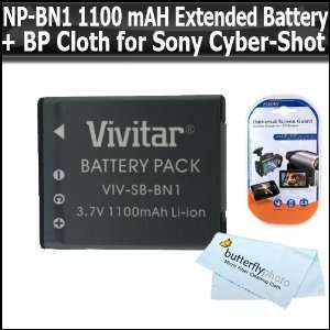 NP BN1 (1100 mAH) Extended Rechargeable Battery Kit For Sony CyberShot 