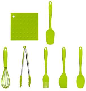 PCs Green Silicon Kitchen Cooking Utensil Tool Set  