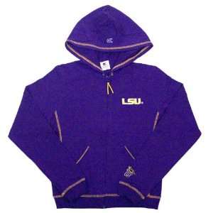 LSU Tigers Purple Ladies Full Zip Fitted Hoody  Sports 