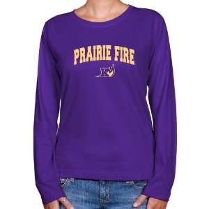 Knox College Prairie Fire Ladies Purple Logo Arch Long Sleeve Classic 