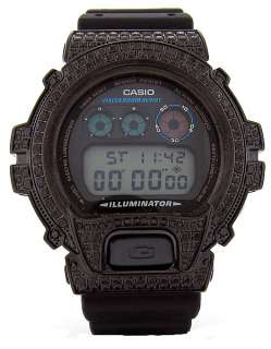 Casio G Shock 4.50Ct Full Case 466 Black Diamonds DW 6900 Iced Out 