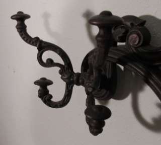 French Antique Cast Iron Hall Tree Hat Coat Rack Stand  