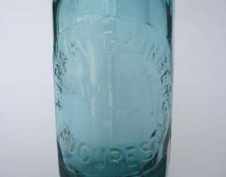 1930s ANTIQUE ART DECO BLUE GLASS SELTZER SIPHON BOTTLE  