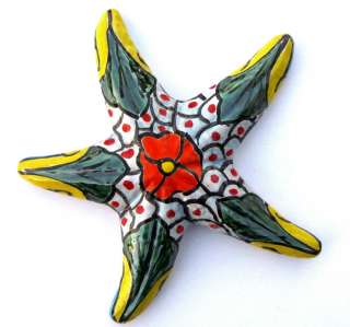 MEXICAN POTTERY WALL DECOR STARFISH SCULPTURE  