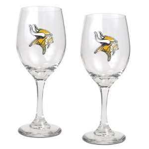  Minnesota Vikings Set of 2 Wine Glasses