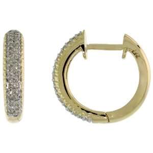 14k Gold Diamond Huggie Earrings w/ 0.30 Carat Brilliant Cut Diamonds 
