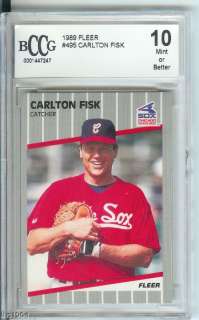 1989 FLEER #495 CARLTON FISK CARD WHITE SOX C BCCG 10  