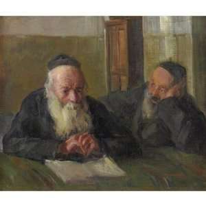   painted Judaica Jewish Art Oil on Canvas Painting