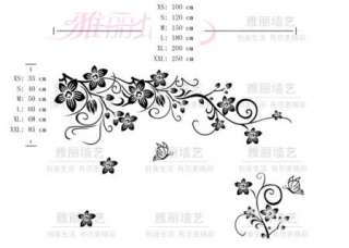 DIY Removable Beautiful Flowers Branch Vinyl Room Wall sticker Paper 