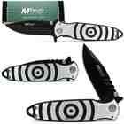 Unknown Whetstone Silver Bullseye Pocket Knife Folder   440 Stainl