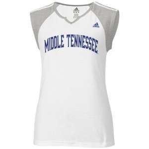 adidas Middle Tennessee State Blue Raiders Ladies White Superfont 