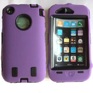 New Purple Shock Proof Hard Case Cover for iPhone 3 3G 3GS  