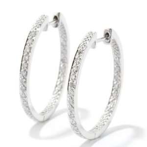    Sterling Silver Diamond Inside Out Round Hoop Earrings Jewelry