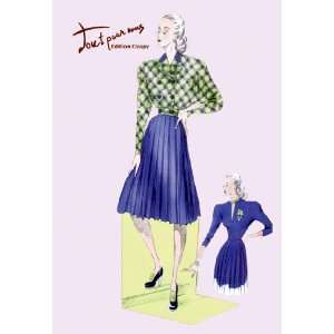  Pleated Dress with Plaid Jacket 20x30 poster