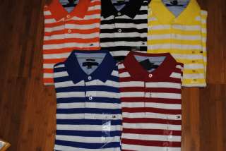 NEW MENS TOMMY HILFIGER MESH STRIPE POLO SHIRT COLOR/SIZE  
