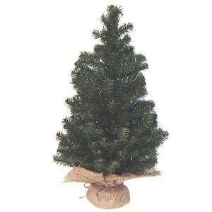   Green Pine Christmas Tree With Burlap Bag Base