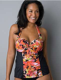 Plus size Island Botanical swim top with built in bra  Cacique 