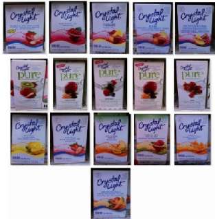 CRYSTAL LIGHT DRINK MIX ON THE GO PACKETS 16 FLAVOR CHOICES PURE 