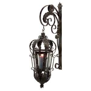  40 Baroque Leaf & Scroll Candle Lantern with Wall Mounted 