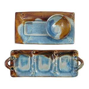 Stoneware 3 Piece Appetizer Serving Set, Handmade Pottery Made in the 