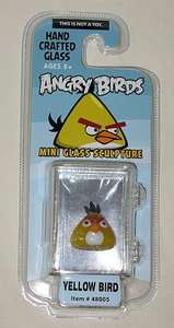 Angry Birds Yellow Bird Hand crafted Mini Glass Sculpture NIP  