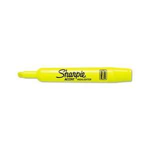   TANK STYLE HIGHLIGHTER, CHISEL TIP, FLUORESCENT YELLOW, 12/PK Office