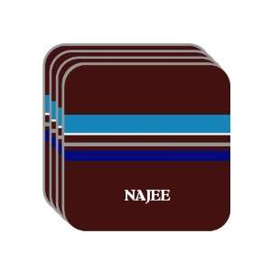 Personal Name Gift   NAJEE Set of 4 Mini Mousepad Coasters (blue 