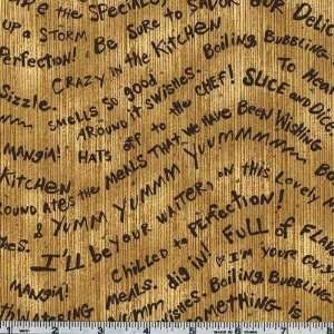  45 Wide Bistro Words Tan Fabric By The Yard Arts 