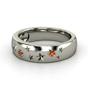 Written in the Stars Ring, Platinum Ring with Fire Opal 