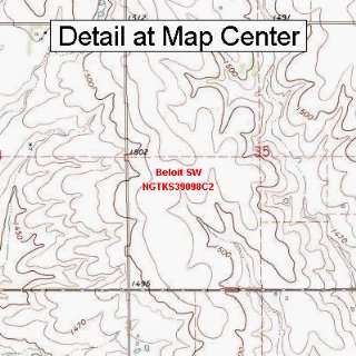   Topographic Quadrangle Map   Beloit SW, Kansas (Folded/Waterproof