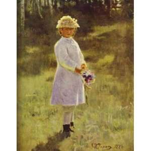 FRAMED oil paintings   Ilya Repin   24 x 32 inches   Girl with Flowers 