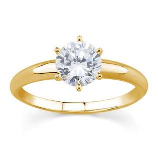   ct.tw Round Diamond Solitaire Ring in 18k Yellow Gold 