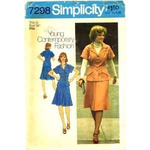  Simplicity 7298 Sewing Pattern Misses Two Piece Dress Size 