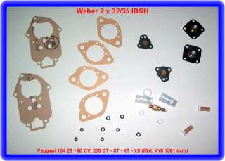 Weber 2x32/35 IBSH,Peugeot 104 ZS 80 CV;205 GT CT XT XS  