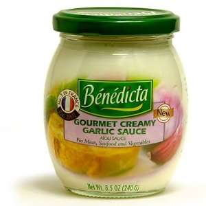 Benedicta Gourmet Creamy Garlic Sauce   Sauce Aioli   8.8 oz.  