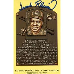 Frank Robinson Autographed Baseball Hall of Fame Plaque Postcard 