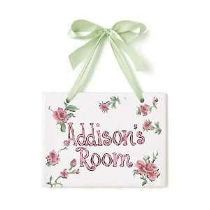 Shabby Chic Roses Name Plaque 