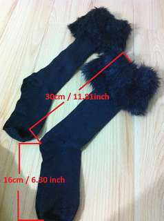 New Fashion Warm Winter Party Faux Fur Black Socks Leg Foot Warmers 10 
