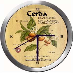  CERDA 14 Inch Coffee Metal Clock Quartz Movement Kitchen 