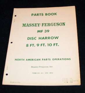 MASSEY FERGUSON MF 39 DISC HARROW 8 9 10 FT  
