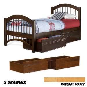 Windsor Platform Bed Twin with Double Arch Foot Board with 2 Flat 